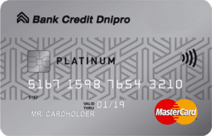 Кредитная карта PLATINUM PRIVATE MasterCard - от Банк Кредит Днепр