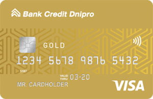 Платіжна картка БЕЗЛІМІТ GOLD Visa - від Банк Кредит Дніпро